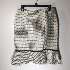 Cute White Black Cream Dalia Skirt sz 8